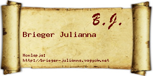 Brieger Julianna névjegykártya